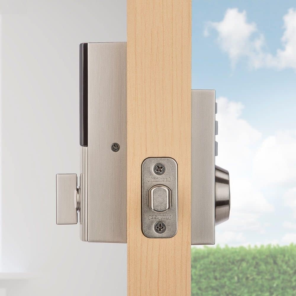 Kwikset 914 Contemporary Keypad SmartCode Electronic Deadbolt Smart Lock featuring SmartKey Security and ZigBee 3.0 Technology in Venetian Bronze(Satin Nickel)