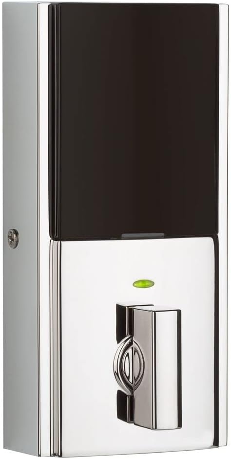 Kwikset 916 Keyless Entry Touchscreen SmartCode Electronic Deadbolt Smart Lock Featuring SmartKey Security and ZigBee 3.0 Technology in Contemporary Venetian Bronze, Zigbee Hub Sold Separately(Polished Chrome)