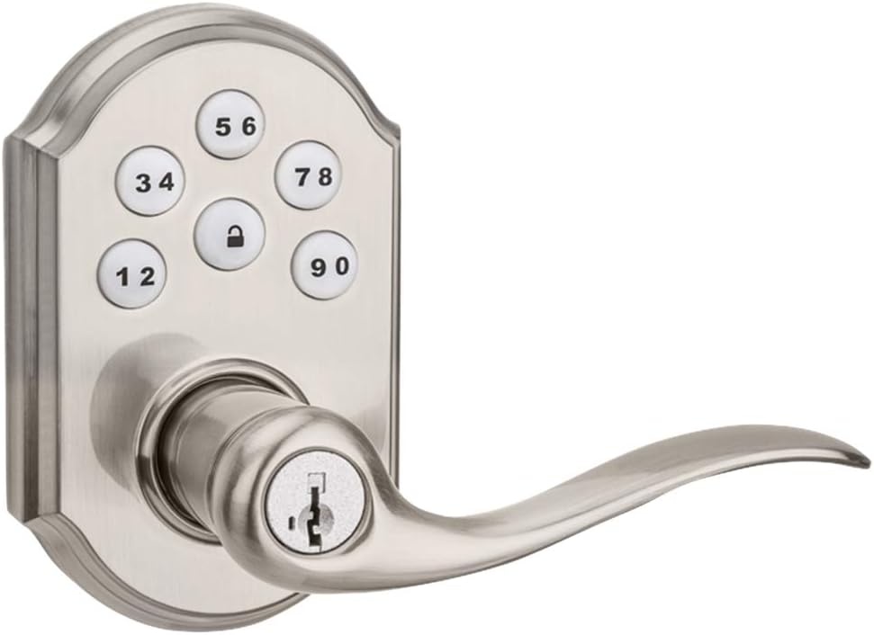 Kwikset Smartcode 912 Z-Wave Plus Keypad Lever Deadbolt Door Lock, One-Touch Locking, and Auto-Lock Enabled with Reversible Tustin Levers and SmartKey Security, Venetian Bronze(Satin Nickel)