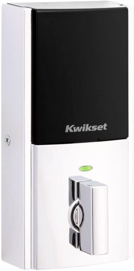 Kwikset Home Connect 620 Smart Lock Deadbolt with Z-Wave Technology, Works with Ring Alarm, Samsung Smartthings and More, Z-Wave Hub Required, Contemporary Design in Satin Nickel(Polished Chrome)
