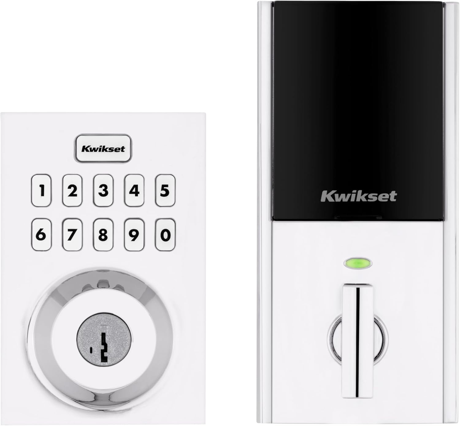 Kwikset Home Connect 620 Smart Lock Deadbolt with Z-Wave Technology, Works with Ring Alarm, Samsung Smartthings and More, Z-Wave Hub Required, Contemporary Design in Satin Nickel(Polished Chrome)