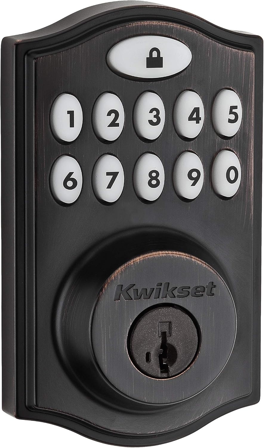 Kwikset 914 Contemporary Keypad SmartCode Electronic Deadbolt Smart Lock featuring SmartKey Security and ZigBee 3.0 Technology in Venetian Bronze(Venetian Bronze)