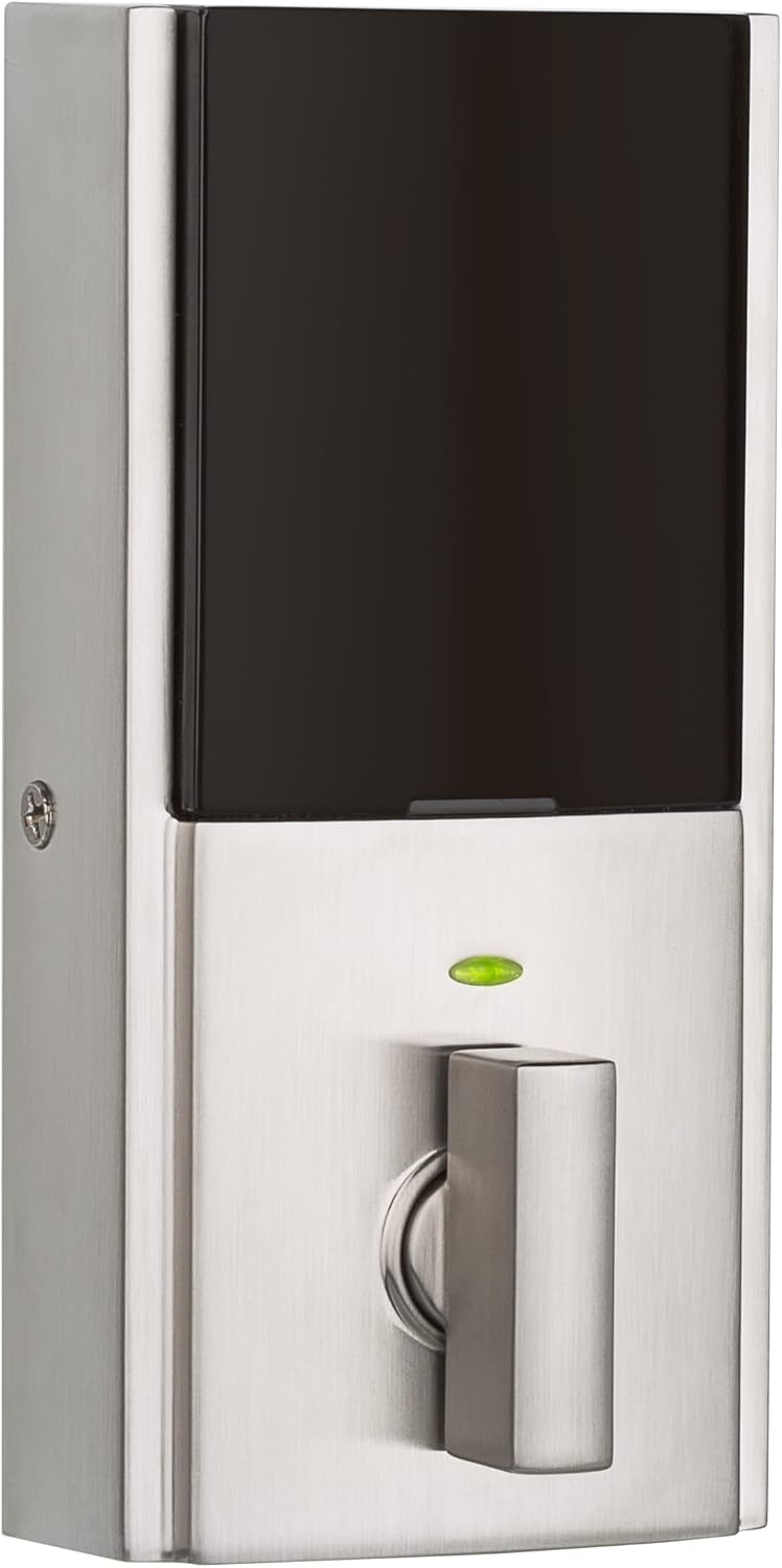 Kwikset 99160-016 SmartCode 916 Modern Contemporary Touchscreen Smart Lock Deadbolt featuring SmartKey Security and Z-Wave Plus, Satin Nickel