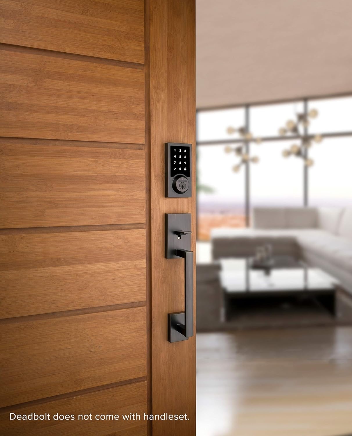 Kwikset 99160-017 SmartCode 916 Contemporary Smart Lock Touchscreen Electronic Deadbolt Front Door Lock with SmartKey Security and Z-Wave Plus in Venetian Bronze