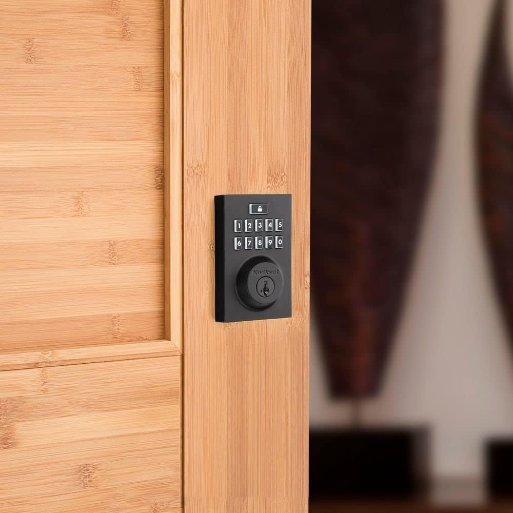 Kwikset 914 Contemporary Keypad SmartCode Electronic Deadbolt Smart Lock featuring SmartKey Security and ZigBee 3.0 Technology in Matte Black(Pack of 2)