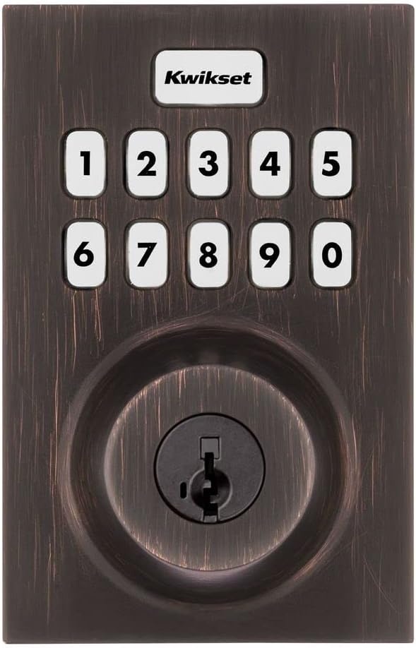Kwikset Home Connect 620 Smart Lock Deadbolt with Z-Wave Technology, Works with Ring Alarm, Samsung Smartthings and More, Z-Wave Hub Required, Contemporary Design in Satin Nickel(Venetian Bronze)