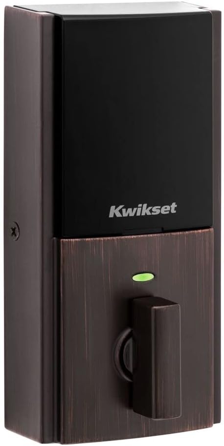Kwikset Home Connect 620 Smart Lock Deadbolt with Z-Wave Technology, Works with Ring Alarm, Samsung Smartthings and More, Z-Wave Hub Required, Contemporary Design in Satin Nickel(Venetian Bronze)