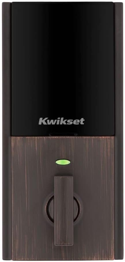Kwikset Home Connect 620 Smart Lock Deadbolt with Z-Wave Technology, Works with Ring Alarm, Samsung Smartthings and More, Z-Wave Hub Required, Contemporary Design in Satin Nickel(Venetian Bronze)