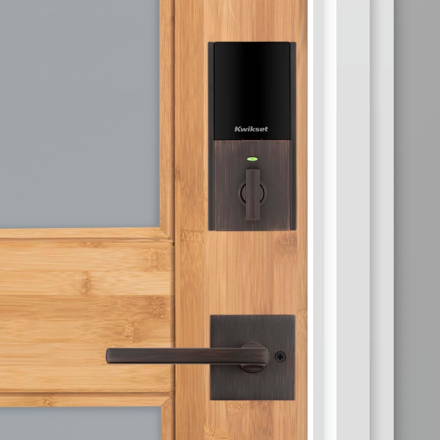 Kwikset Home Connect 620 Smart Lock Deadbolt with Z-Wave Technology, Works with Ring Alarm, Samsung Smartthings and More, Z-Wave Hub Required, Contemporary Design in Satin Nickel(Venetian Bronze)