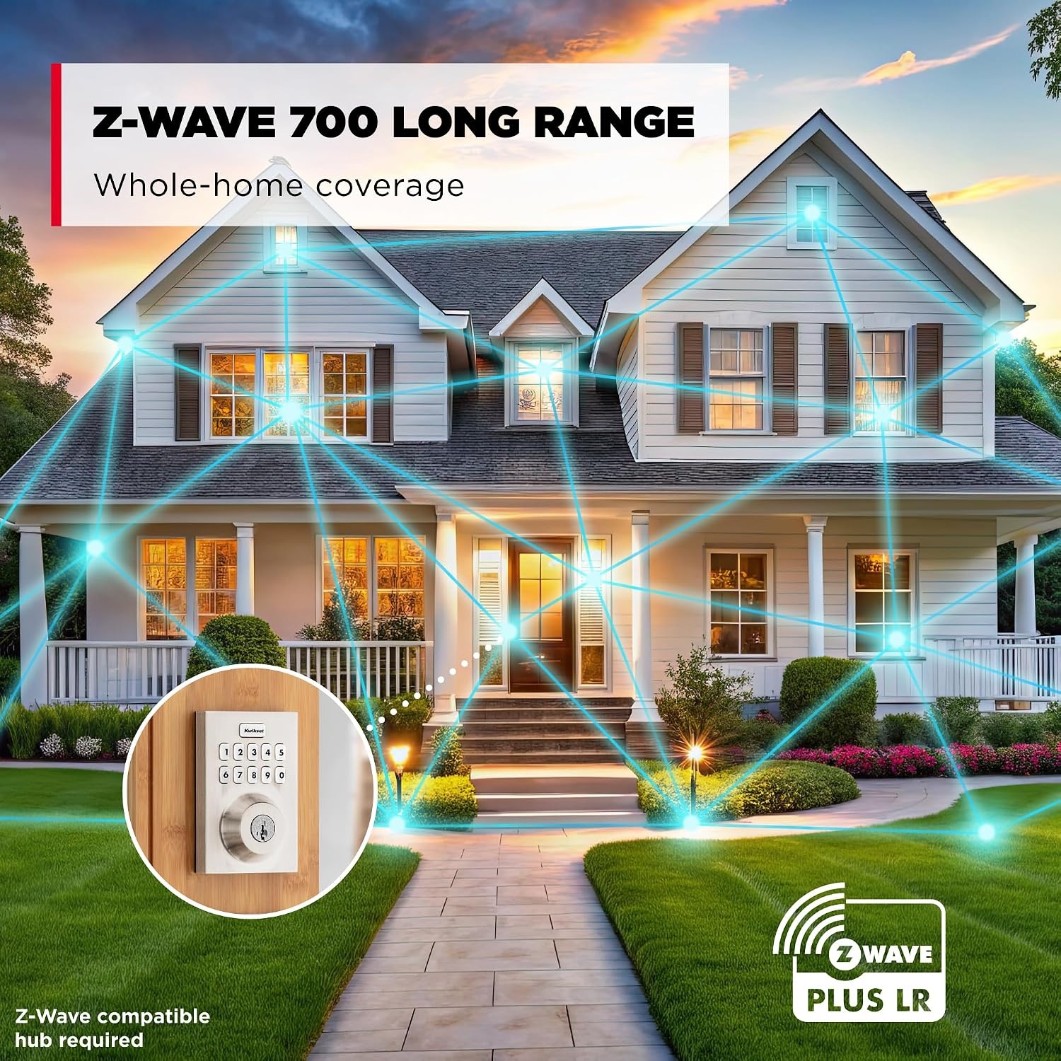 Kwikset Home Connect 620 Smart Lock Deadbolt with Z-Wave Technology, Works with Ring Alarm, Samsung Smartthings and More, Z-Wave Hub Required, Contemporary Design in Satin Nickel(Satin Nickel)