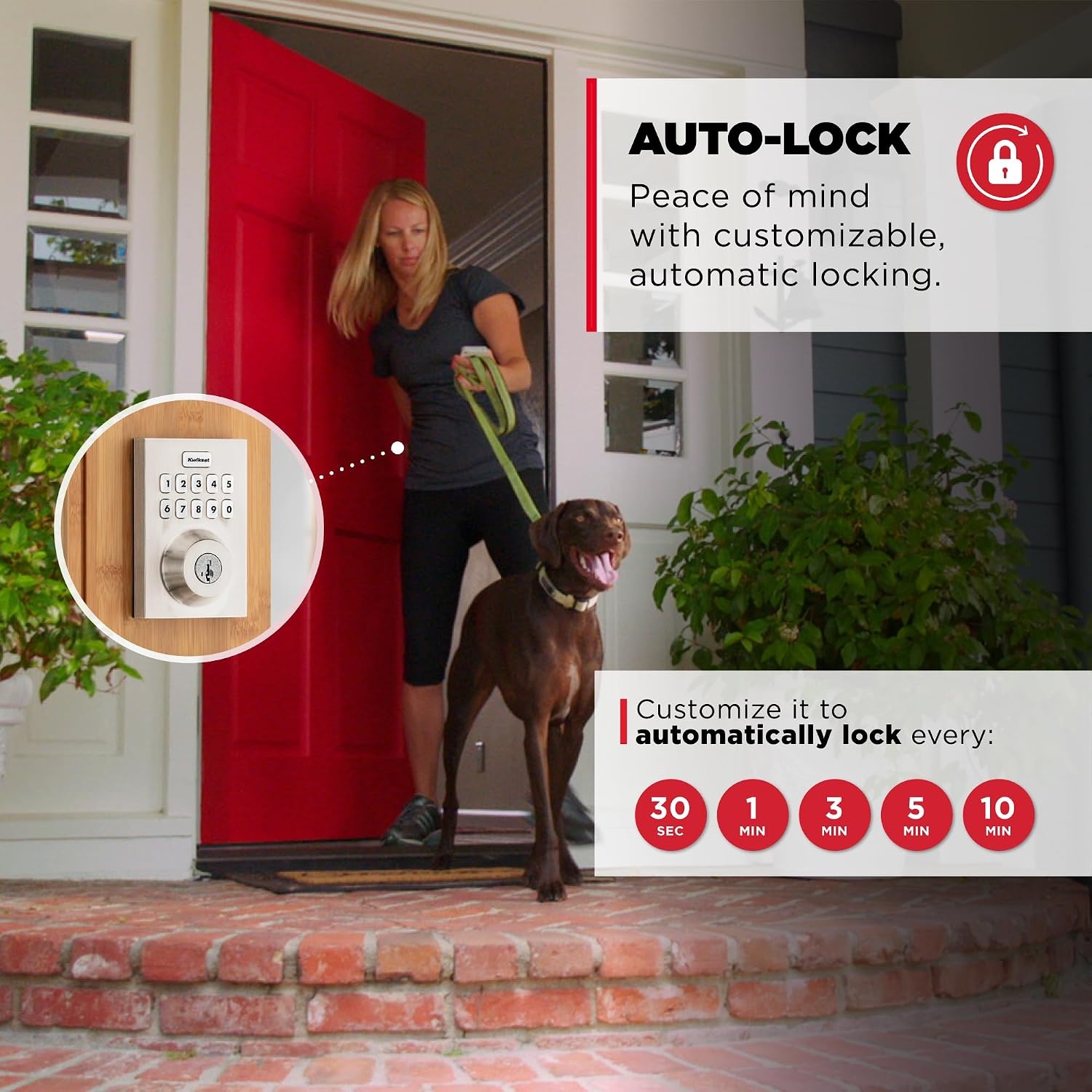 Kwikset Home Connect 620 Smart Lock Deadbolt with Z-Wave Technology, Works with Ring Alarm, Samsung Smartthings and More, Z-Wave Hub Required, Contemporary Design in Satin Nickel(Satin Nickel)