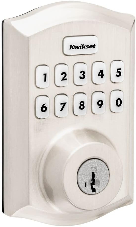 Kwikset Home Connect 620 Smart Lock Deadbolt with Z-Wave Technology, Works with Ring Alarm, Samsung Smartthings and More, Z-Wave Hub Required, Contemporary Design in Satin Nickel(Satin Nickel)