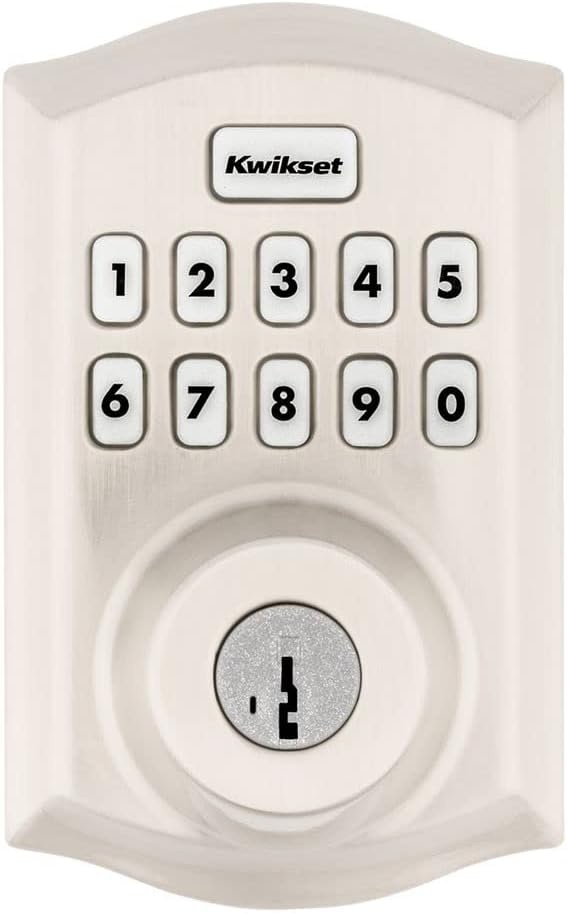 Kwikset Home Connect 620 Smart Lock Deadbolt with Z-Wave Technology, Works with Ring Alarm, Samsung Smartthings and More, Z-Wave Hub Required, Contemporary Design in Satin Nickel(Satin Nickel)