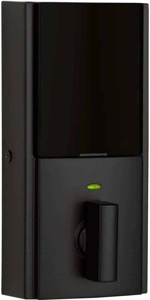 Kwikset 916 Keyless Entry Touchscreen SmartCode Electronic Deadbolt Smart Lock Featuring SmartKey Security and ZigBee 3.0 Technology in Contemporary Matte Black, Zigbee Hub Sold Separately((Pack of 1))