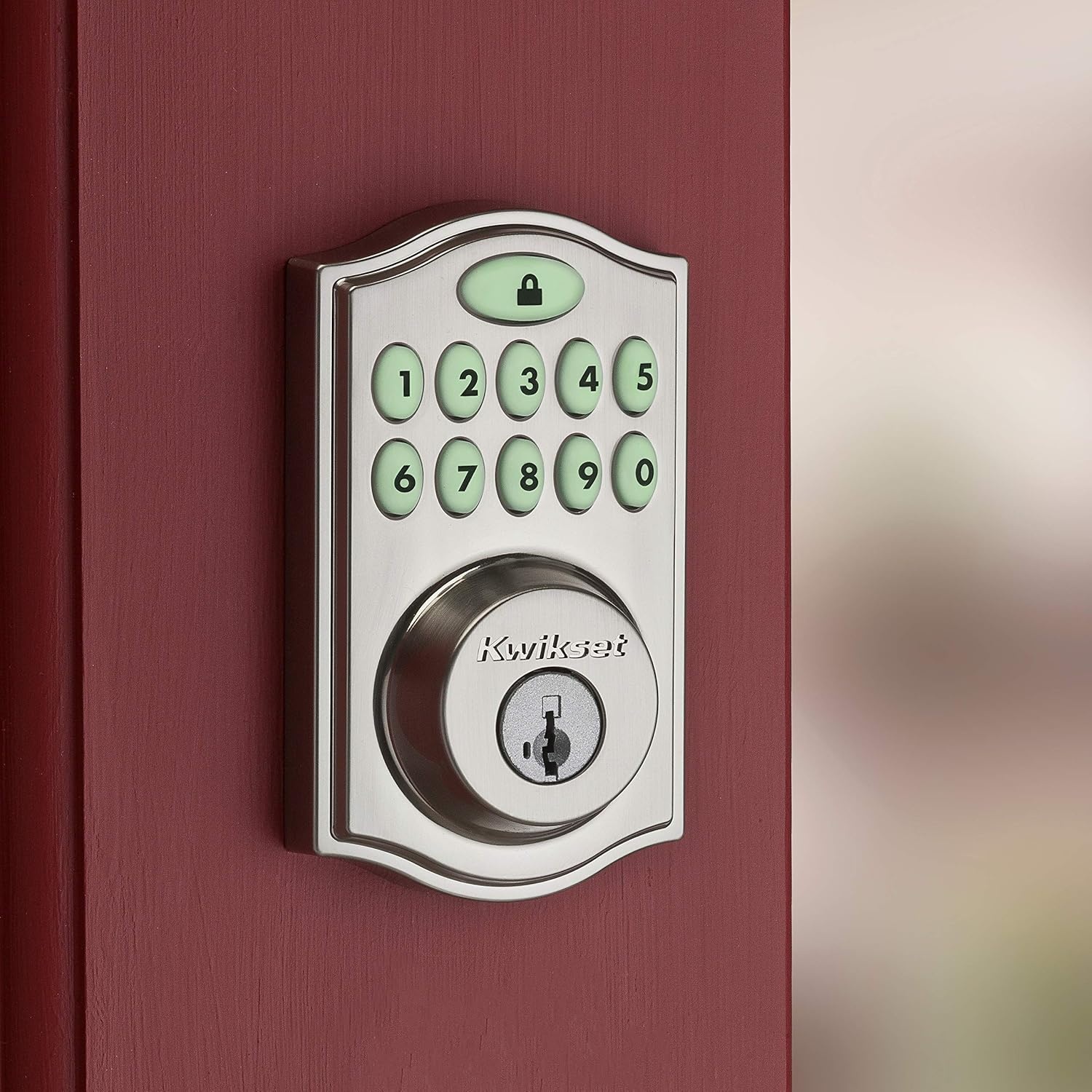 Kwikset 914 Traditional Keypad SmartCode Electronic Deadbolt Smart Lock featuring SmartKey Security and ZigBee 3.0 Technology in Satin Nickel((Pack of 2))