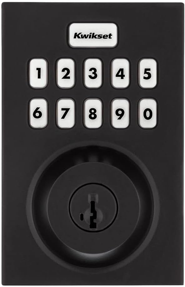 Kwikset Home Connect 620 Smart Lock Deadbolt with Z-Wave Technology, Works with Ring Alarm, Samsung Smartthings and More, Z-Wave Hub Required, Contemporary Design in Satin Nickel(Matte Black)