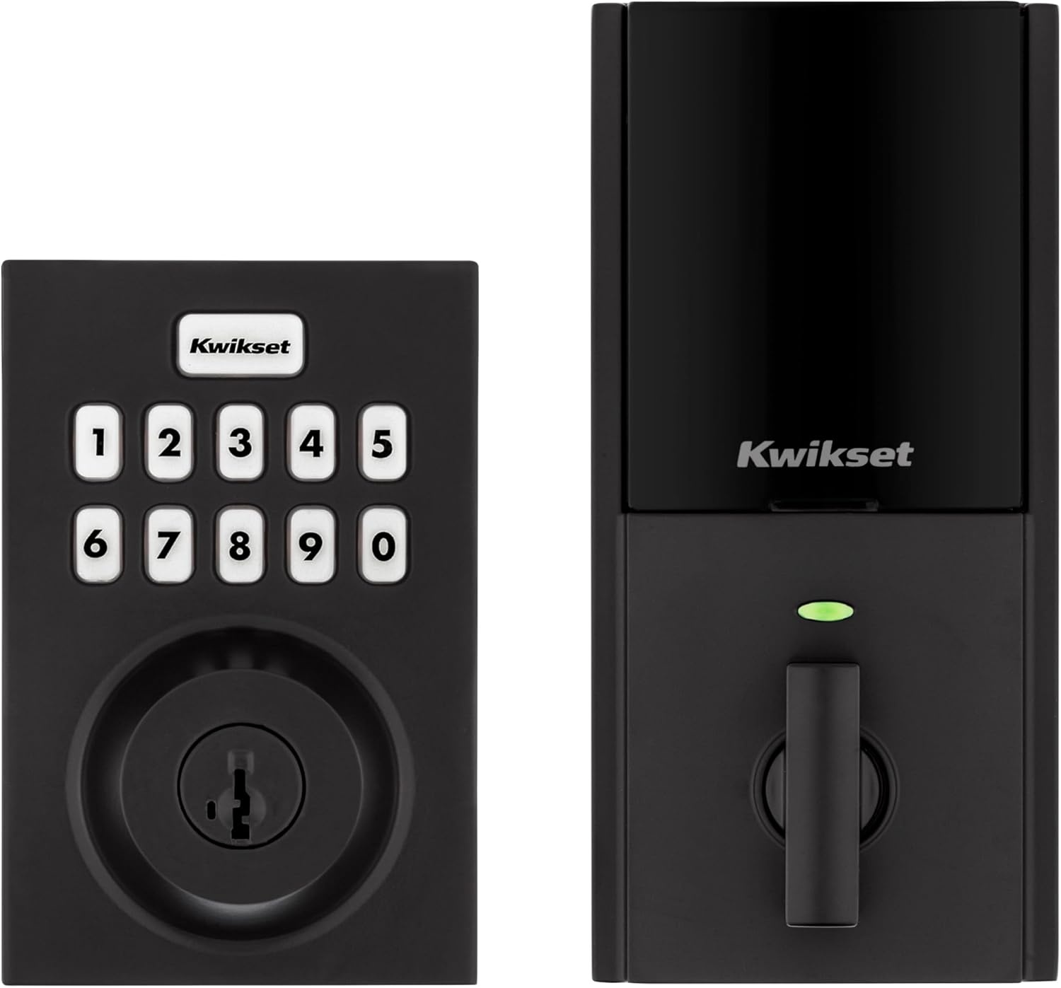 Kwikset Home Connect 620 Smart Lock Deadbolt with Z-Wave Technology, Works with Ring Alarm, Samsung Smartthings and More, Z-Wave Hub Required, Contemporary Design in Satin Nickel(Matte Black)