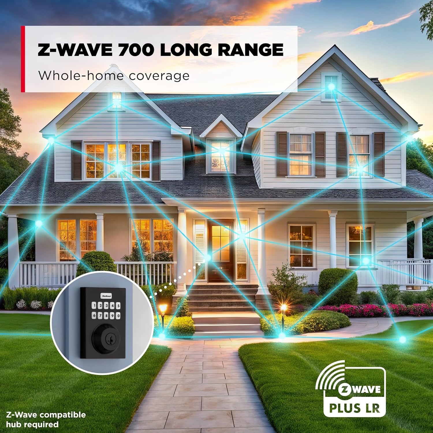 Kwikset Home Connect 620 Smart Lock Deadbolt with Z-Wave Technology, Works with Ring Alarm, Samsung Smartthings and More, Z-Wave Hub Required, Contemporary Design in Satin Nickel(Matte Black)